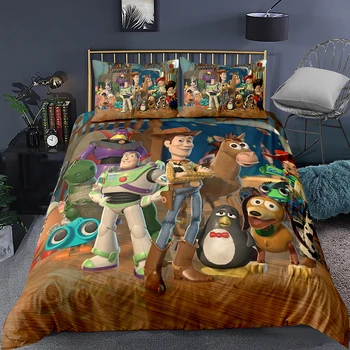 Žaislų Istorija Sherif Sumedėjusių Buzz Lightyear patalynės komplektas Vaikams Cartooon Suaugusiųjų antklode padengti miegamasis decora berniukai vieno karalienė king size