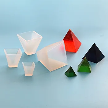 4Pcs/set Piramidės skaidraus silikono formos 