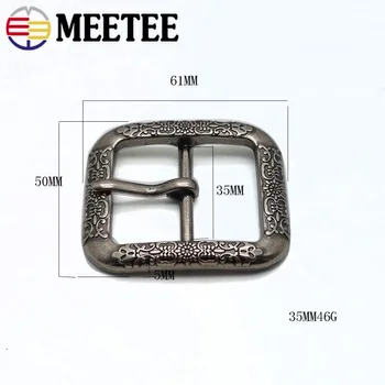 Meetee 5/10vnt 35mm Derliaus Senovės Sidabro, Žalvario Diržo Sagtis Metalo Pin Sagtis Galvos 