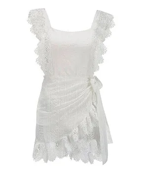 TEELYNN Seksualus Backless Nėrinių Mini Suknelė Moterims Vintage Baltas Medvilnės Drugelis Rankovės Trumpos Vasaros Suknelės 2021 Šalies Vestidos