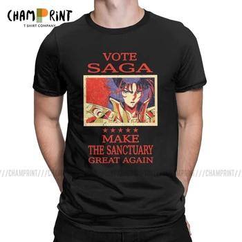 Vyriški T-Shirt Balsuoti Saga Derliaus Grynos Medvilnės Marškinėliai trumpomis Rankovėmis Saint Seiya Anime T Shirt Apvalus Kaklas Drabužius Vasarą