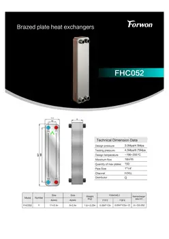 Nerūdijančio plieno plokštelinis šilumokaitis FHC052-24-3.0-HQ 24 tabletės