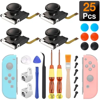 25pcs/set Joycon Kreiptuką Pakeitimo Nintendo Jungiklis / Lite Žaidimų Valdiklis 3D Analog Stick Dalių Remonto Įrankių Rinkinys