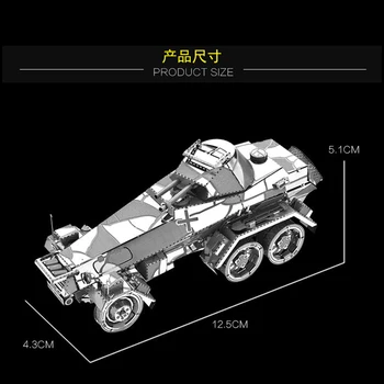 2vnt Nustatyti HK Nan juanių 3D Metalo Dėlionės Pusė kelio raketų paleidimo 6-Ratiniai sunkiųjų šarvuotas automobilis 