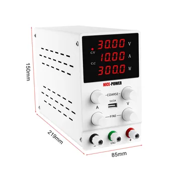 Reguliuojamas DC Maitinimo 30 V, 10A LED Skaitmeniniai Lab Stendo Maitinimo Šaltinis Stabilizavosi Perjungti Maitinimo Įtampos Reguliatorius 110v, 220v