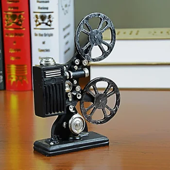 Nostalgišką Retro Kino Projektoriaus Modelis Rekvizitai Kūrybinės Kino Fotografavimo Papuošalai Dervos Amatų Namų Puošybos Amatus