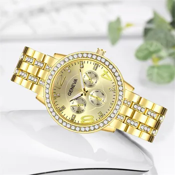 2021 Žiūrėti Moterims Watch Laikrodis Nerūdijančio Plieno Atsitiktinis Suknelė Riešo Kvarciniai Laikrodžių Savybės Paprasta Kristalų Papuošalai Reloj Mujer