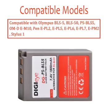 2X BLS-5 BLS-50 PS-BLS5 Baterija + LCD USB Kroviklis skirtas Olympus OM-D E-M10, Pen E-PL2, E-PL5, E-PL6, E-PL7, E-PM2, Stylus 1 vaizdo Kamera