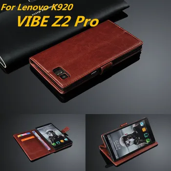 Už fundas Lenovo VIBE Z2 Pro kortelės laikiklio dangtelį atveju Lenovo VIBE Z2 Pro K920 odinis telefono dėklas ultra plonas piniginės flip cover