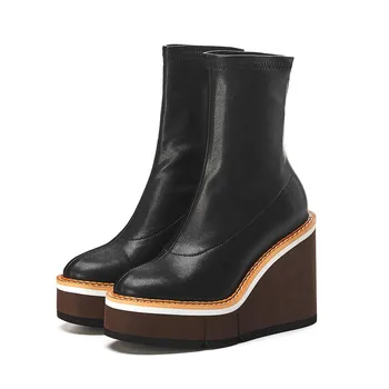 ASUMER 2020 nauji batai moterims, suapvalinti tne rudens-žiemos batai platformos pleištai batai ponios prom batai
