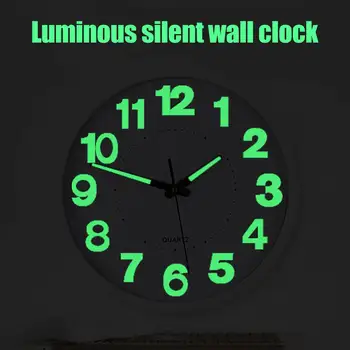 12 Colių Šviesos Sieninis Laikrodis ABS Tyli Šviesa tamsią Naktį Šiaurės šalių Mados Sieninis Laikrodis Laikrodis Su Šviesos Naktį