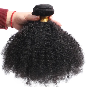 3bundles mongolų Afro Keistą Garbanotas Ryšulių Žmogaus Plaukų Komplektus Žmogaus Plaukų Pynimas Plėtiniai natūralus juodas Remy plaukų