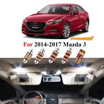 10vnt Balta Canbus Automobilio Led Vidaus apšvietimo Lemputės m. m. 2016 M. 2017 M. Mazda 3 Dome Kamieno Licencijos numerio ženklo apšvietimo žibintas