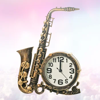 Saksofonas Formos Žadintuvas Retro Dekoratyvinis Naktiniai Žadintuvas Laikrodis, Miegamojo Namuose be Baterijos (Atsitiktinė Spalva)