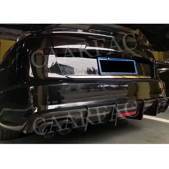 Anglies Pluošto Galinis lip Difuzorius su šviesos Audi A6 Sline S6 C7 C7.5 2013-2018 m. (ne A6 Standartas ) K K1 stiliaus Bamperis Guard