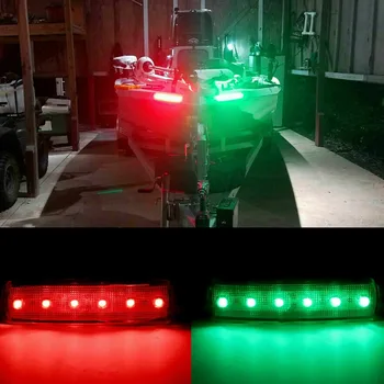 4pcs 12V 6LED Raudona Žalia Valtis Navigacijos LED Šviesos Signalas Laivagalio Žibintai Valties Borto Lempos 120Lm Automobilių Auto Sunkvežimių 95x20x10mm