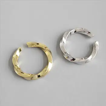 F. I. N. S 925 Sterling Silver Storas Mobius Laido Susukimo Moterų Žiedą Piršto Žiedą Korėjos Stiliaus Moteris Žiedas 925 Fine Jewelry