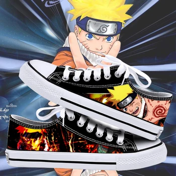 Naruto atsitiktinis patogiai vyrų ir moterų kolegijos anime ir animacinių filmų studentams aukštos padėti cosplay cos batai drobė batai