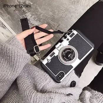 Kūrybos Šviesą Fotoaparato Formos, Telefono dėklas atsparus smūgiams Minkštos TPU Apsauginis Dangtelis skirtas iPhone 12 Mini 12 