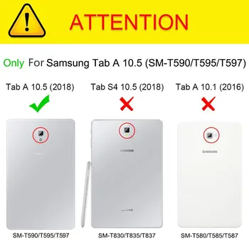 Case For Samsung Galaxy Tab A2 10.5 colio 2018 SM-T590/T595/T597 PU Odos Smart Apversti Stovo Dangtelį Galaxy Tab A2 10,5 Atveju