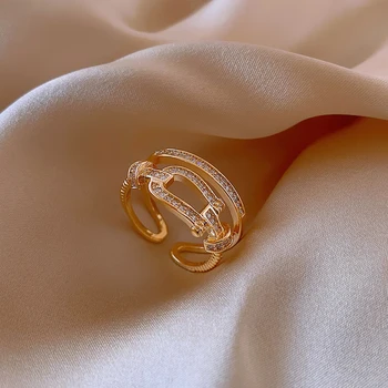 2020 Korėjos Naujas Mados Temperamentas Dvigubą Žiedą, Moterims, Elegantiškas, Paprastas, Universalus Rodomojo Piršto Žiedą