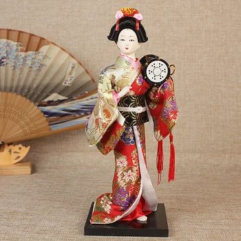 30cm Tradicinis Japonų Geiša Figūrėlės Statulos Japonijos Kimonos Lėles, Papuošalus, Namų Restoranas Darbalaukio Dekoracija Dovanos