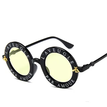 2019 naujas mados ponios akiniai nuo saulės klasikinis retro markės dizaino UV400 turas vyriški akiniai, anglų raidės mažos bičių akiniai nuo saulės