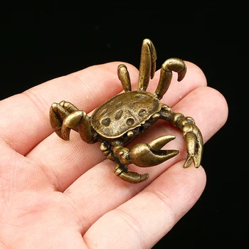 Gryno Vario Kietas Lukcy Krabų Skulptūra Arbatos Pet Ornamentu Priedai Retro Bronza Gyvūnų Miniatiūrinės Figūrėlės Darbalaukio Papuošalai