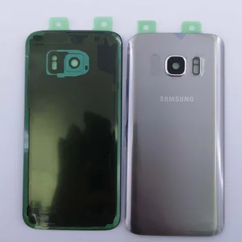 SAMSUNG Galaxy S7 G930F G9300 Baterijos, Galinio Dangtelio Durų Būsto klijuojamas Lipdukas Pakeitimas + ausų Kameros Stiklo Objektyvo Rėmas