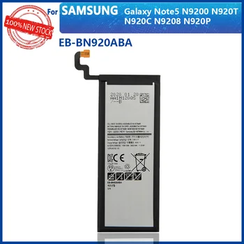 Originalus 3000mAh EB-BN920ABA EB-BN920ABE Samsung GALAXY 5 Pastaba SM-N9208 N9208 N9200 N920t N920c Note5 Telefono Baterija