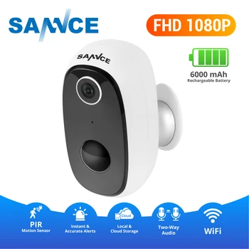 SANNCE IP65 Lauko PIR IP Kameros 1080P Tikrai Belaidės Stebėjimo Kameros Home Security Vandeniui Baterijos Wi-fi IP Kamera