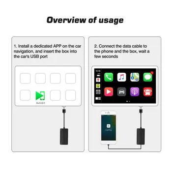 Laidinio Carplay Dongle USB Mobiliojo Telefono Sujungimo Dvejopo Ekrano Sąveikos Navigacijos Žemėlapis Muzikos Balso Kontrolės, Skirtos Android