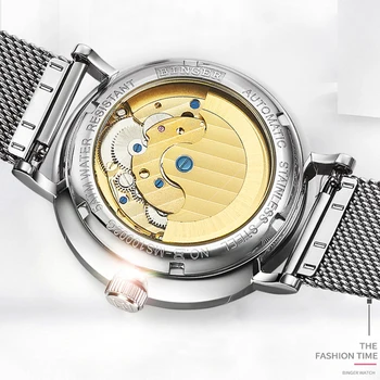 Šveicarijos Automatinis laikrodis Vyrams, BINGER Skeletas Mechaninė Vyrų Laikrodžiai Mados Prekės Sapphire atsparus Vandeniui Relogio Masculino 2019