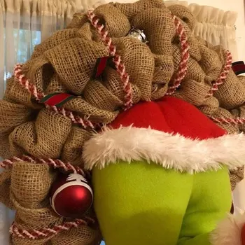 Kaip Grinch Pavogė Kalėdas už kanapės Vainikas Kalėdų Dekoracijos Girlianda Super Mielas ir Gražus Didžiosios Dovanos Draugams