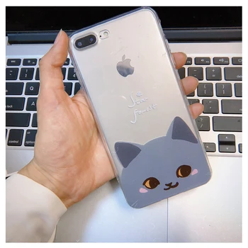 ŽVAIGŽDĖTAS MIŠKO cute kačių veido ragdoll Siamo shorthair juoda juoda balta katė skaidri minkšta atveju iphone, 11 pro max XS XR 78p