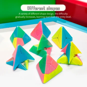 MoYu Macaron Švietimo Žaislai, Mokymo Piramidės Magic Cube Greitis Kubeliai Pradedantiesiems, Vaikams, Vaikai