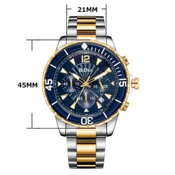BIDĖ 2020 Vyrai Žiūrėti Top Brand Prabanga Karinės Verslo Vandeniui Vyrų Laikrodžiai Chronograph Kvarcas Nerūdijančio Plieno Laikrodžius
