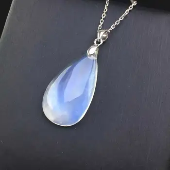 VANTJ Aukštos QualityNatural mėnulio akmuo Mėlyna Šviesa Karoliai Pakabukas Brangakmenio Moterų, Vyrų Grupė Fine Jewelry