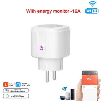 EU16A WiFi Smart Lizdas Namų apyvokos,Elektros/Energetikos stebėti Lizdo,Laikmatis Lizdas Alexa/ 