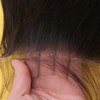 5x5 Tiesiai Nėrinių Uždarymo Artimųjų/Laisva Dalis Žmonių Plaukų Natūralią Spalvą Brazilijos Remy Plaukai Balinti Mazgas Su iš Anksto Nupeštos Kūdikio Plaukų