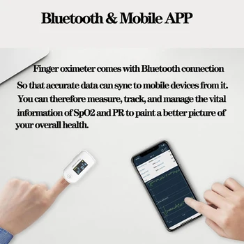 FDA CE Medicinos Bluetooth Piršto Oximeter Miego Stebėjimo 10 Valandų, Duomenų Įrašymo Oximetro Spo2 Deguonies Įsotinimo Vaikų Vyresnio amžiaus žmonių