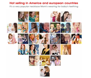 TYRY.HU Silikono Kramtyti Karoliai Mamai 2VNT BPA FREE Baby Kramtyti Karoliukai Karoliai žindymo Įrankiai Teether Žaislai Mama Papuošalai