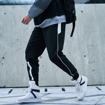 SingleRoad Mens Sweatpants Vyrų Mados 2020 M. Pusė Dryžuota Poilsiu Hip-Hop Japonijos Streetwear Kelnės Korėjos Haremo Kelnės Vyrams