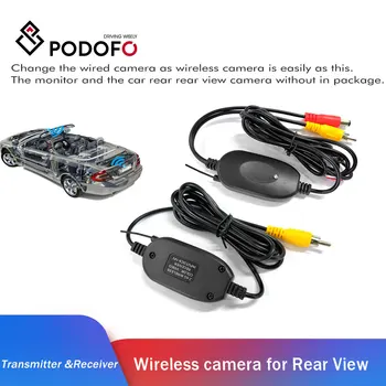 Podofo 2,4 Ghz Belaidžio ryšio Galinio vaizdo Kameros RCA Vaizdo Siųstuvas/Imtuvas, Automobilio galinio vaizdo Monitorius wireless Automobilio galinio vaizdo Monitorius