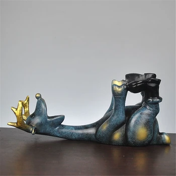 Kambarį apdaila skulptūra 14cm Dervos Briedžių Vyno Butelio Laikiklį Figūrėlės Europos Kūrybos Elnias Ornamentu Gyvūnų statulas Stovo