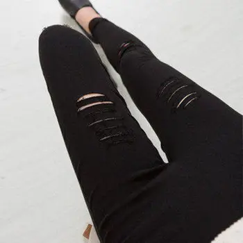 Moterų 2020 M. Pavasarį, Rudenį Skylių Antblauzdžiai Moterų Atsitiktinis Slim Ruožas Antblauzdžiai Mujer Aukšto Juosmens Liesas Pieštuku Legging Kelnes L432