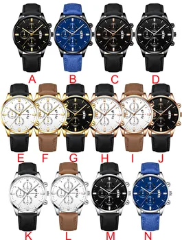 Mados laikrodžiai vyrų Sporto Nerūdijančio Plieno Atveju Odos Juosta žiūrėti Kvarco Verslo Laikrodis Atsitiktinis Vyrų Laikrodis Laikrodis
