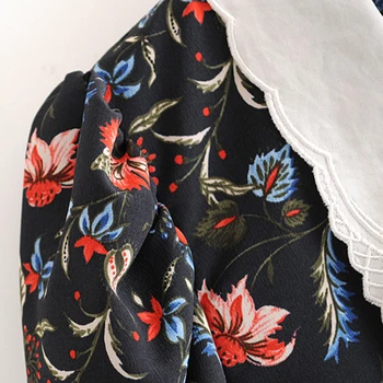 Heydress 2020 m. pavasarį moterys derliaus spausdinimo Mini suknelė lady V-kaklo gėlių-line šalis suknelė streetwear moterų sluoksniuotos rankovėmis vestidos