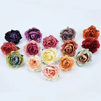 4CM Aukštos kokybės Šilko Retro rožės, vazos, namų dekoro netikrą floristics dirbtinės gėlės vestuvių sienos 