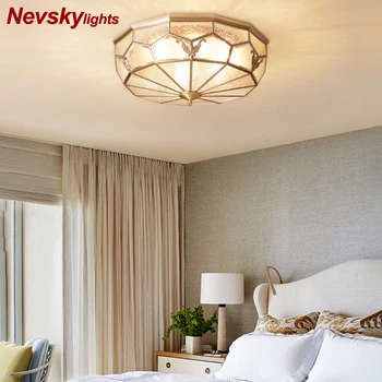 Šiuolaikinės vario šviesa kambarį lubų lempa miegamasis derliaus apšvietimo balkono lubų lempa valgomasis žalvario rungtynių virtuvė